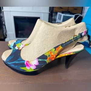 Floral Peeptoe Slingback Heel
